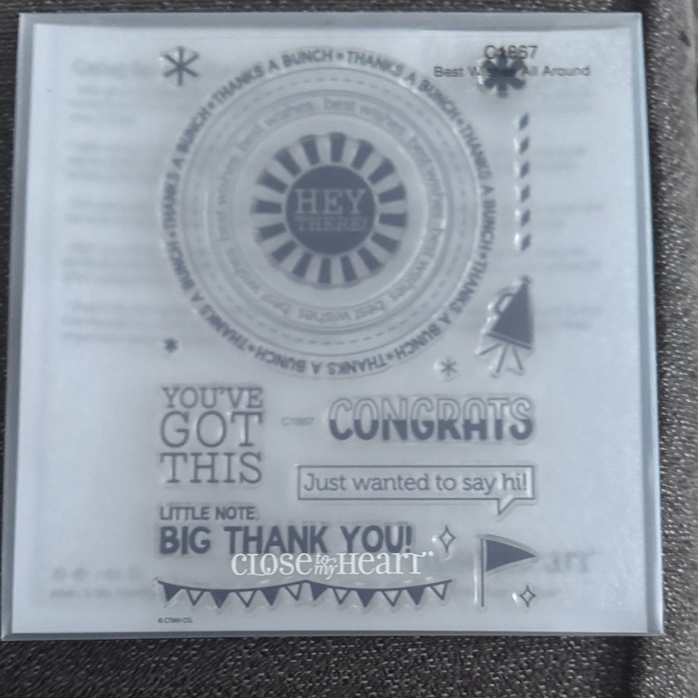 Close to My Heart Celebration Design Stamp - Gray Accents